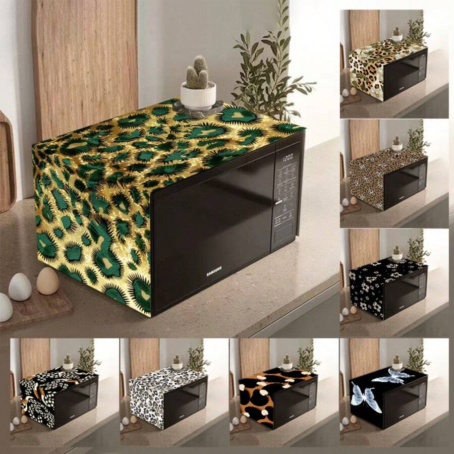 1 Tấm phủ chống bụi họa tiết da báo cho lò vi sóng, tấm phủ chống bụi cho lò nướng và vỉ nướng gia dụng, chống bẩn, chống bụi và có thể giặt được, tấm phủ chống bụi cho máy chế biến thực phẩm gia dụng, tấm phủ bảo quản nhà bếp cao cấp, chống bụi và chống bám bẩn. - che phủ - Xem 1