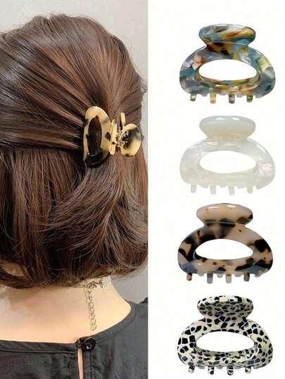 1 chiếc kẹp tóc nhựa acrylic kiểu retro, họa tiết da báo và vân đá cẩm thạch, phụ kiện tóc mini chống trượt thời trang, phù hợp với tóc ngắn ngang vai, kiểu tóc hàng ngày và dự tiệc, dành cho nữ, quà Giáng sinh, quà Giáng sinh cho người lớn, phụ kiện nữ, quà Giáng sinh, phụ kiện tóc người lớn, quà tặng sáng tạo cho nữ, quà tặng làm đẹp cho nữ, kẹp tóc đi biển