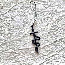 1/2 piezas Cordón para teléfono con forma de serpiente creativa, correa de teléfono de estilo punk metálico, colgante de teléfono, regalo ideal para amigos, se puede usar como llavero o colgador de auriculares, adecuado para teléfonos inteligentes - Multicolor - Ver 4