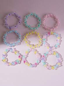 1pc/Set Colorful Flower Beaded Bracelet Set, Accessory For Outfit, Jewelry, Party, Birthday Gift - Multicolor - View 6