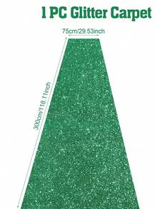 Tapete Passadeira Verde com Glitter (1 unidade), Ideal para Corredores de Eventos, Atividades, Casamentos, Decoração para Eventos Internos e Externos, Palcos e Shows, Cerimônias de Premiação, Aniversários, Chás de Panela, Pedidos de Casamento, Festas de Fim de Ano, Aniversários e Casamentos. - Verde - Ver 5