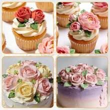 101,102,103,104 Pcs Rose Cream Piping Tips Suitable For Small Roses, Petals, Ruffles, Bows, Pansies And Standard Coupler - Multicolor - View 4