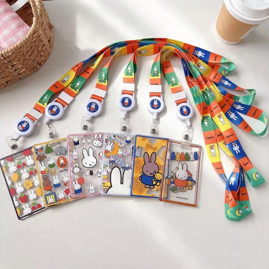 MIFFY 1个可爱米菲兔身份证卡套学生证卡套卡包 - 学校卡片保护套现货 米菲兔 - 彩色 - 查看 1