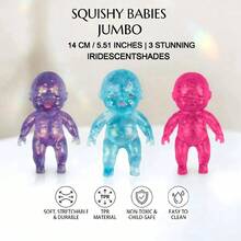 [Free Shipping] Baby Squishy Glitter Big Dancing Soft Moldable Slow Rising Sensory Fidget Toy Stress Anxiety Relief For Kids Adults Easter Basket Christmas Stocking Birthday Gifts Baby Squishy - Light Blue - 查看 2