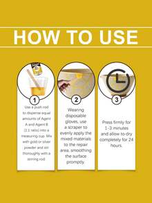 Ceramic Repair Kit, Gold Adhesive Deeply Bonds Broken Ceramics, Glass Cracks, Artistic Texture - A - View 4