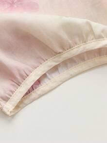 Gift For Mom, Floral Embroidered Blouse, Elegant Loose Short Sleeve Shirt Suitable For Spring Outings, Vacations And Family Gatherings Summer - Apricot Pink - View 8