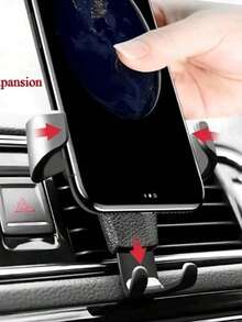Universal Gravity Auto Phone Holder Car Air Vent Clip Mount Mobile Phone Holder CellPhone Stand Support Compatible With IPhone Compatible With Samsung - Black - View 8