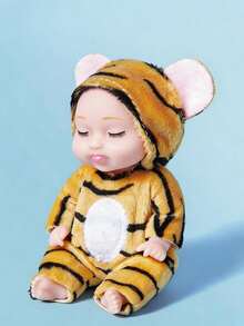 POKOJA LAND 1PC& 6 Pieces Mini Reborn Baby Dolls Set: Washable Lifelike Baby Dolls With Animal Clothes For Girls Boys Toddlers And Kids,Baby Girl Toys,Baby Dolls,Baby Doll,Toys>Kids Dolls,Doll Toys,Rabbit Doll - Multicolor - View 6