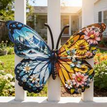 1pc, Large 14.96 Inch Iron Butterfly Wall Decor, Handmade Iron Butterfly Craft Suitable For Outdoor Wall, Garden, Yard, Garage Door, Fence, Balcony, Patio And Park Decoration, No Electricity Required And Reusable, Perfect Gift For Butterfly Lovers - A - View 7