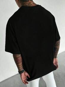 Men's Summer And Autumn Cotton T-Shirt, Featuring An 'Artistic Eye' Print, Suitable For Everyday Wear, Street Style, Holidays, Leisure And Sport - Black - View 2