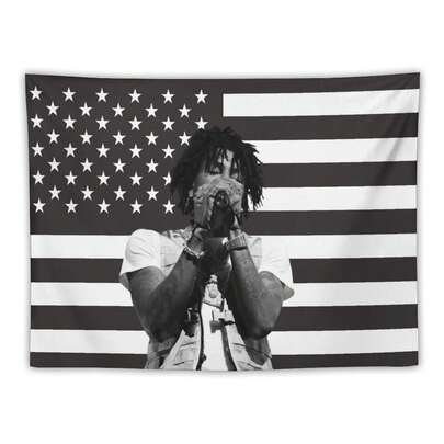 1PC YoungBoy Rap Singer American Flag Decorative Style Music Flag - Wall Decoration For Bedroom, Living Room, And Youth Dormitory, Men's Cave Tapestry