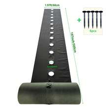 Double couche perforée Anti-tissu | Vert et noir respirant Anti-engorgement Tissu de jardinage | Rétention d'humidité Anti-, Comprend 5 clous de sol, Convient pour les lits de fraises/potagers/vergers/jardins de fleurs - Y - Voir 4