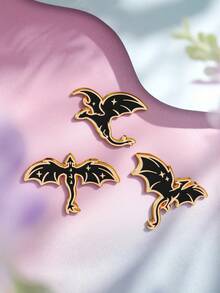 1/3pcs Designer Dragon Brooch, Black & Gold Color Scheme, Exquisite Texture, Cute Badge, Versatile Commute Coat/Jacket Decoration Accessory, Perfect Gift - Black - View 2