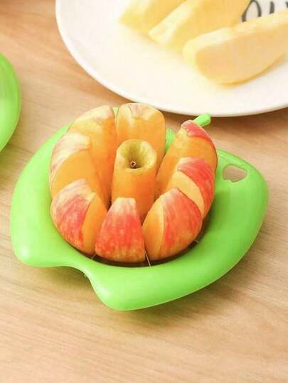 1 bộ dụng cụ cắt táo 8 lát với 8 lưỡi dao bằng thép không gỉ, dụng cụ cắt và gọt táo, dụng cụ cắt trái cây siêu sắc bén, quà tặng Giáng sinh màu xanh lá cây.