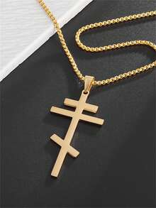 1件东正教十字架吊坠基督教符号男女通用不锈钢项链宗教饰品护身符礼物 - 時尚 - 查看 6