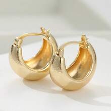 极简主义金色耳环，女士时尚，极简哑光几何风格，手工制作派对饰品，低过敏性 - 金色 - 查看 9