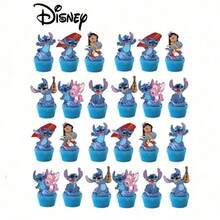 Disney 24支蓝色缝线蛋糕叉，家庭聚会蛋糕DIY装饰叉，圣诞蛋糕装饰 - 多色 - 查看 2