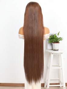姜橙色长直发 13*4 前蕾丝假发 时尚女士长发 180% 密度 长假发 18-36 英寸 混合发色 橙色/黑色/棕色/酒红色 适合日常生活 节日派对 预先熨烫 预先修剪 预先拉直 - S4 - 查看 4