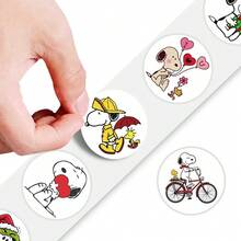 SNOOPY 500张/套 情人节史努比卷贴纸 可爱爱心形状贴纸 包包/瓶子/文具 手工DIY材料 四季通用 - 彩色 - 查看 3