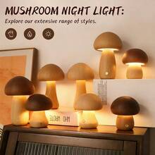 1pc Adjustable LED Mushroom Desk Lamp, Suitable For Bedroom, Kids Room And Living Room, Creative Home Decor, Warm Ambiance, Perfect Bedside Night Light, Unique Gift (3 Brightness Levels Upgraded) - Warm Light - View 2