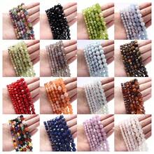 1 Chuỗi hạt đá tự nhiên cắt kim cương 6/8/10mm - Thạch anh tím, Aquamarine, Tourmaline, Agate để tự làm trang sức, vòng tay, dây chuyền, bông tai, đồ thủ công đính hạt. - Cục đá - Xem 6