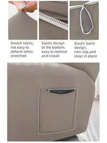 1/2/3pcs Milk Silk Sofa Cover, Thickened Elastic, Waterproof Dust-Proof, Wear-Resistant Anti-Fouling Cat Claw Pattern, Non-Slip Sofa Slipcover, American Style, Suitable For Living Room, Bedroom And Other Occasions - Light Coffee - View 7