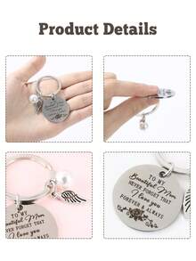5 piezas Nuevo modelo Llavero del Día de la Madre, Llavero regalo para mamá de hija e hijo, Mejor mamá, Colgante del Día de la Madre, Regalo de cumpleaños para abuela, Regalo del Día de la Madre, Llavero con dije para regalos, carteras, adornos de bolso, llaveros de mujer, Lema de mamá, Casual, Fiesta, Lindo, Elegante regalo grabado de acero inoxidable, Recuerdos de fiesta - Día de la Madre - Ver 10
