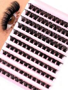 16mm D-Curl Fluffy 3D Segmented False Eyelashes, Natural Individual Lashes Makeup Tool, Soft & Natural, Easy To Use Lash Clusters, Single Lashes - View 6