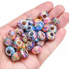 5/20 hạt acrylic lấp lấp lánh lỗ lớn 9x14mm - Hoàn hảo để tự làm đồ trang sức, vòng tay, dây chuyền, móc khóa, vòng tay charm và các dự án thủ công. - Màu ngẫu nhiên - Xem 2