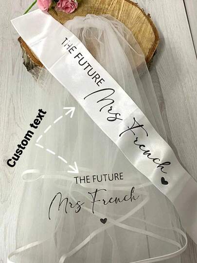 1 Set Custom Bridal Party Sash And Belt Set, Designed For Bachelorette Party, Bridal Shower And Wedding. Made Of Satin Material, Durable And Long-Lasting, Support Customized Engraving, Provide Diverse Color Options. Adorable And Charming Aesthetic Design