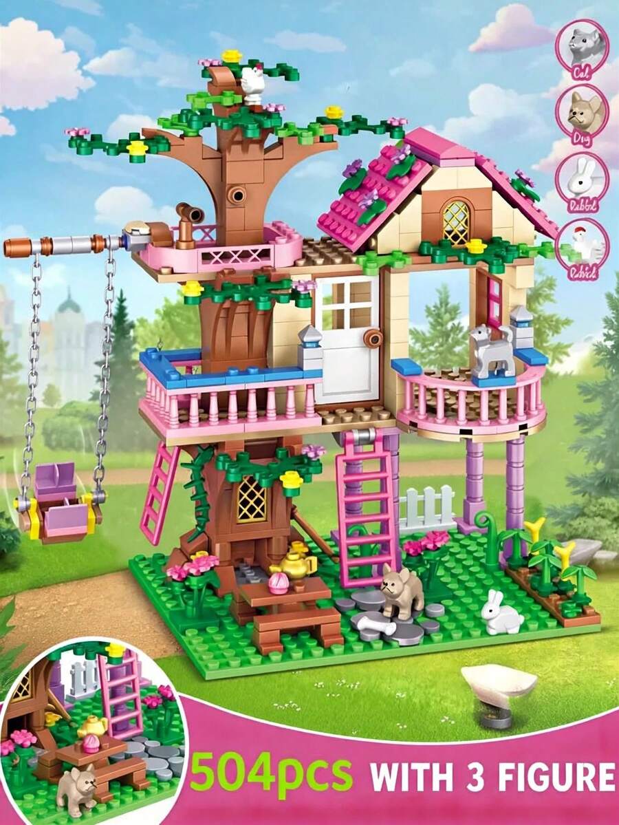 Princess Castle, Swing, And Treehouse Building Block Toy Models, City Soundwave Gift, Perfect Present For Friends, Educational Toy To Cultivate Thinking And Hands-On Ability