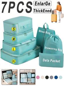 1/7pcs Travel Organizer Bags, Large Capacity Luggage Packing Cubes, Clothes Storage Bags, Cosmetic Bags, Multi-Function Makeup Brush Holder, Suitcase Password Box, Bathroom Storage Bags, Suitable For Autumn/Winter - View 9