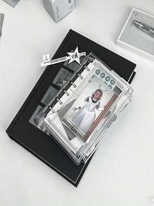 A7 Transparent Loose-Leaf Notebook, Blank Pages, Transparent Loose-Leaf Notebook, Sticker Notebook, Tri-Fold Soft Leather Notebook, PVC Transparent Replaceable Pages, Large Capacity Portable Loose-Leaf Binder, Suitable For Photo Album, DIY, Sticker Storage - Transparent - View 9