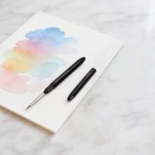 1支松鼠毛画笔和1支紫色貂毛专业便携式水彩画笔，适用于水彩、丙烯、水粉、油画和工艺品制作——高品质画笔，专为注重工具品质和舒适度的艺术家打造。 - 均碼 - 查看 9