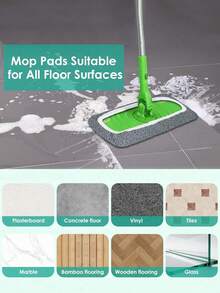 1-6pcs Microfiber Mop Cloth Absorbent Sponge Replacement Reusable Suitable For Swifer Flat Mop Household Accessories Bathroom - Multicolor - View 7