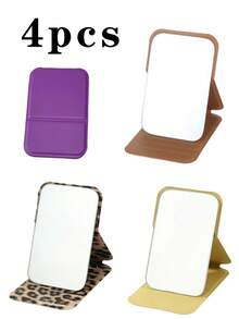 4pcs Folding Makeup Mirror, Portable Handheld Mirror, Minimalist, Suitable For Dorm Desk, Room Decor, Vanity, Bedroom, Makeup Accessories, Mini Mirror, Christmas Gift, Cosmetics, Makeup Tools, Women Gift, Travel Essential, Back To School - Multicolor - View 38