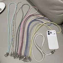 一套奢华炫彩水晶水钻手机挂绳，斜挎链，手链，项链吊坠，时尚配饰 - 彩色 - 查看 1