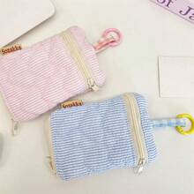 Heart Striped Coin Purse, Outdoor Key Storage Hanging Bag, Lipstick Storage Pouch - Multicolor - View 8