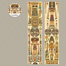 1卷2米埃及主题纹理和纸胶带，复古创意美学贴纸，DIY装饰拼贴工艺用品，节日礼物，个性化剪贴簿学校文具 - 款式 2 - 查看 16