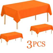 3/1 Pack/Disposable Plastic Tablecloth 54 Inches X 108 Inches, Premium PEVA Party Tablecloth Fits 6 To 8 Ft Tables, Suitable For Indoor Or Outdoor Party, Birthday, Wedding, Valentine's Day, Engagement, Anniversary, Buffet (Red) - Red - View 34
