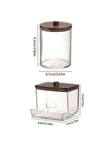 1/2 Paquetes Contenedor de almacenamiento para hisopos, 10/7 onzas Tarro de plástico transparente con tapa para organizar el baño y el maquillaje - Multicolor - Ver 10