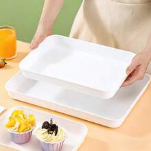 1个可重复使用的PP塑料托盘 - 适用于盛放饼干、开胃菜、熟食、零食、甜点、水果、派对食品展示，可堆叠厨房台面托盘，有两种尺寸可选 - 深款 - 查看 9
