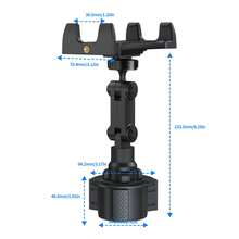 Giá đỡ cốc xoay 360° cho ô tô kiêm giá treo điện thoại/máy tính bảng, giá đỡ định vị đa năng, món quà tuyệt vời cho gia đình và bạn bè. - màu đen - Xem 8