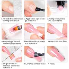 MEET ACROSS 1pc 30ml Pink Nail Extension Gel Polish , Long Lasting , Odorless, Easy To Use, Semi Permanent Quick Extension Nail Gel, Poly UV Gel For Summer Nails, Manicure Nail Art DIY For Salon & Home Use , Nail Supplies - 粉色 - 查看 7