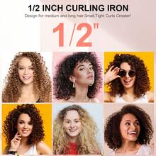Hatteker 1pc Mini Wool Curling Iron, Perm Waver For Permed Hair, Bangs & Waves Styling Tool - White - View 6