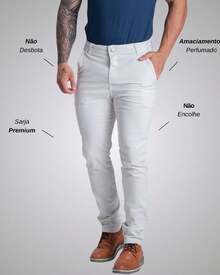 Shein Men's Slim Fit Casual Sport Pants With Built-In Pocket Knife Pocket With Lycra High Durability And Comfort - 淺色水洗藍 - 查看 2