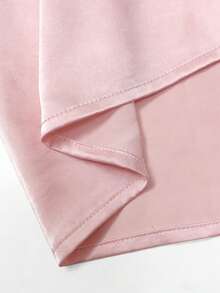 Đầm dạ hội đuôi cá dây mảnh màu trắng satin, đầm dự tiệc mùa hè lãng mạn tối giản với cổ khoét sâu, kiểu dáng thanh lịch, hở vai. - Hồng - Xem 5