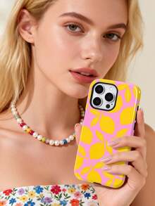 1 ốp lưng điện thoại cứng 2 trong 1 bóng bẩy họa tiết chanh tươi mát mùa hè, phù hợp với 11/12/13/14/15/16/17 Pro Max - Nhiều màu - Xem 4