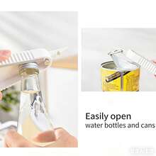 多功能开罐器，带瓶盖移除器和防滑手柄，适合家庭和餐厅日常使用，可旋转、撬开或拉环开启。 - 查看 2