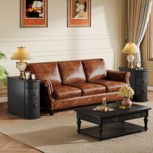Tribesigns 23.6" No Assembly Required Solid Wood End Table With 2 Drawers, Narrow Bed Side Table For Living Room, Accent Table For Sofa Or Bedside, Finished Back,Vintage Wood Nightstand For Bedroom, Black - 黑色 - 查看 11